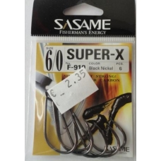 Anzois Sasame Super-X Nº6/0 F-910 Black Nickel 6pcs